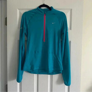 Size S Nike Dri Fit 1/4 Zip Blue Fitted Jacket